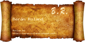 Berán Roland névjegykártya
